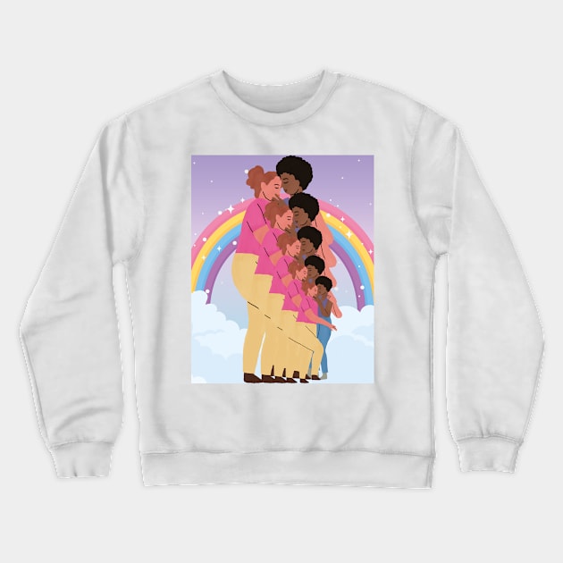 Lesbian Love Pride Rainbow Crewneck Sweatshirt by Santag